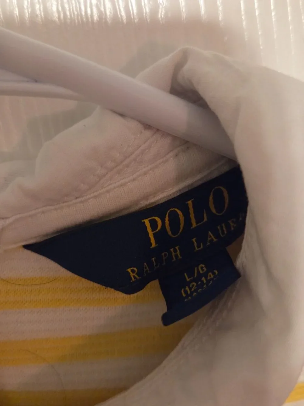 Ralph Lauren Yellow Striped Polo Knit Dress — Girls Size Large